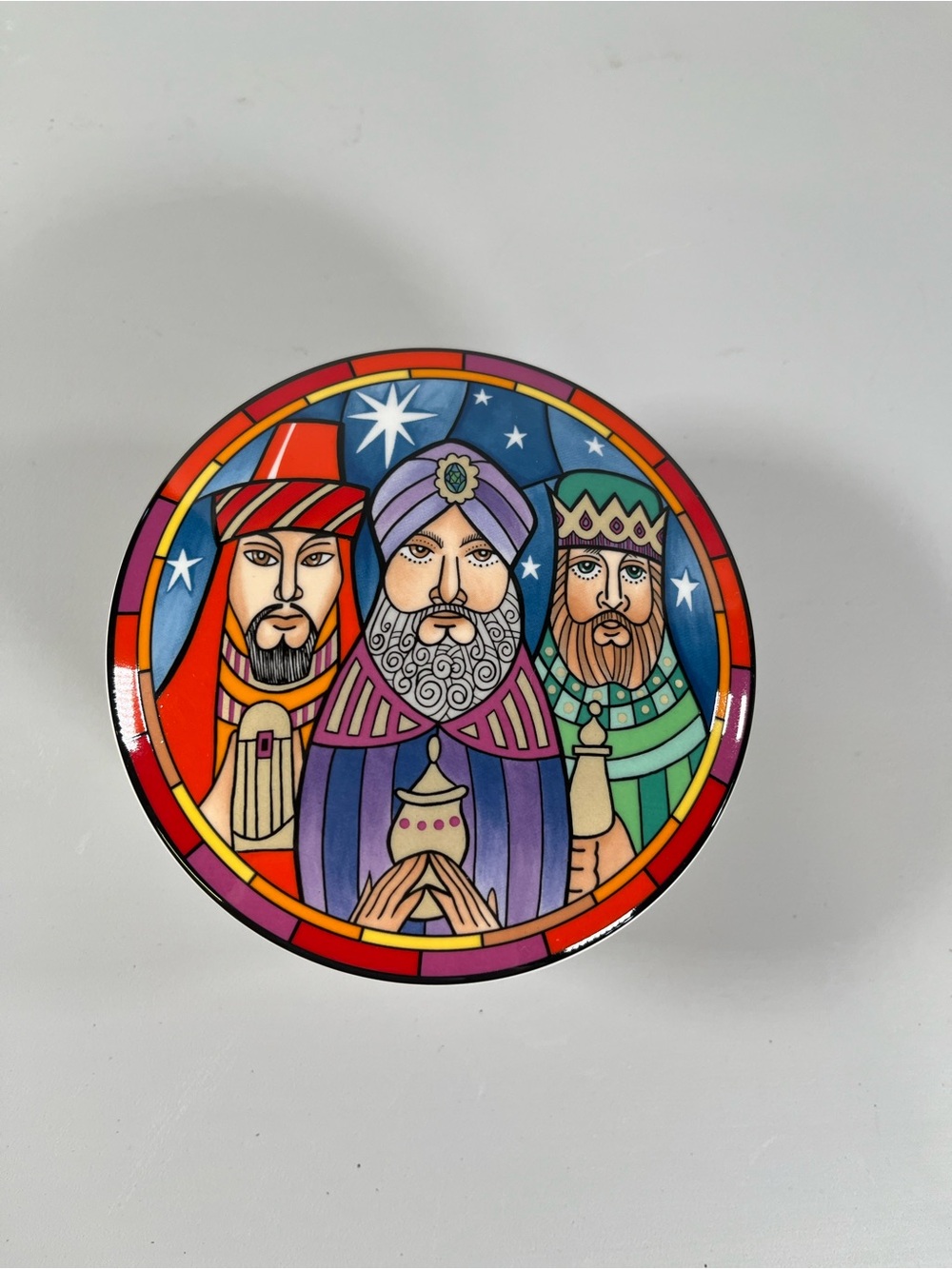 Mikasa Multicolor Christmas Three Kings Decorative Ceramic Trinket or Candy Dish